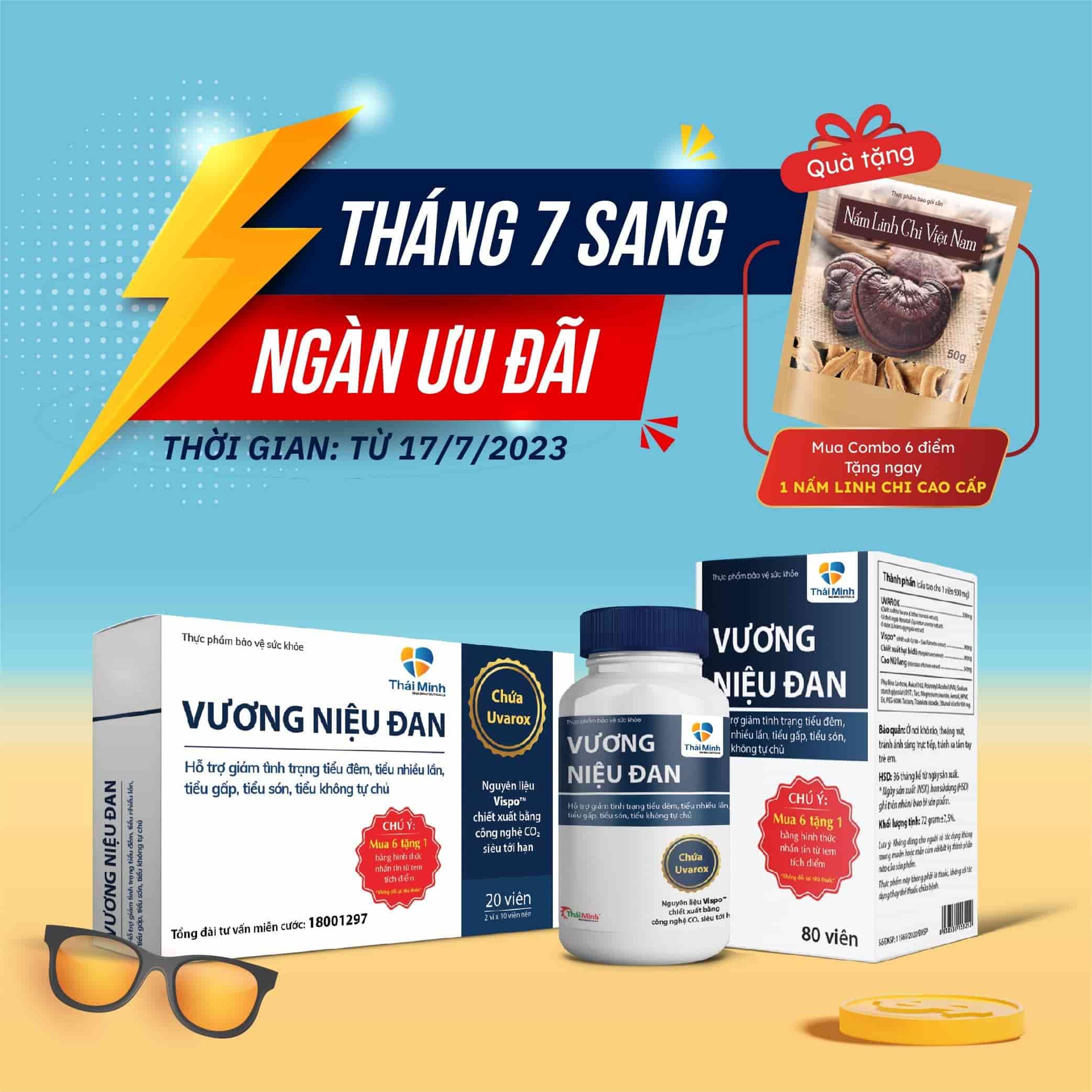 [Tháng 7 sang - Ngàn ưu đãi] Mua 6 hộp Vương Niệu Đan - Nhận ngay Nấm Linh Chi cao cấp 1